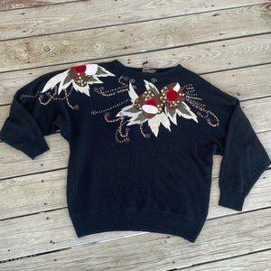 Vintage embellished Maurada silk and Rabbit hair sweater